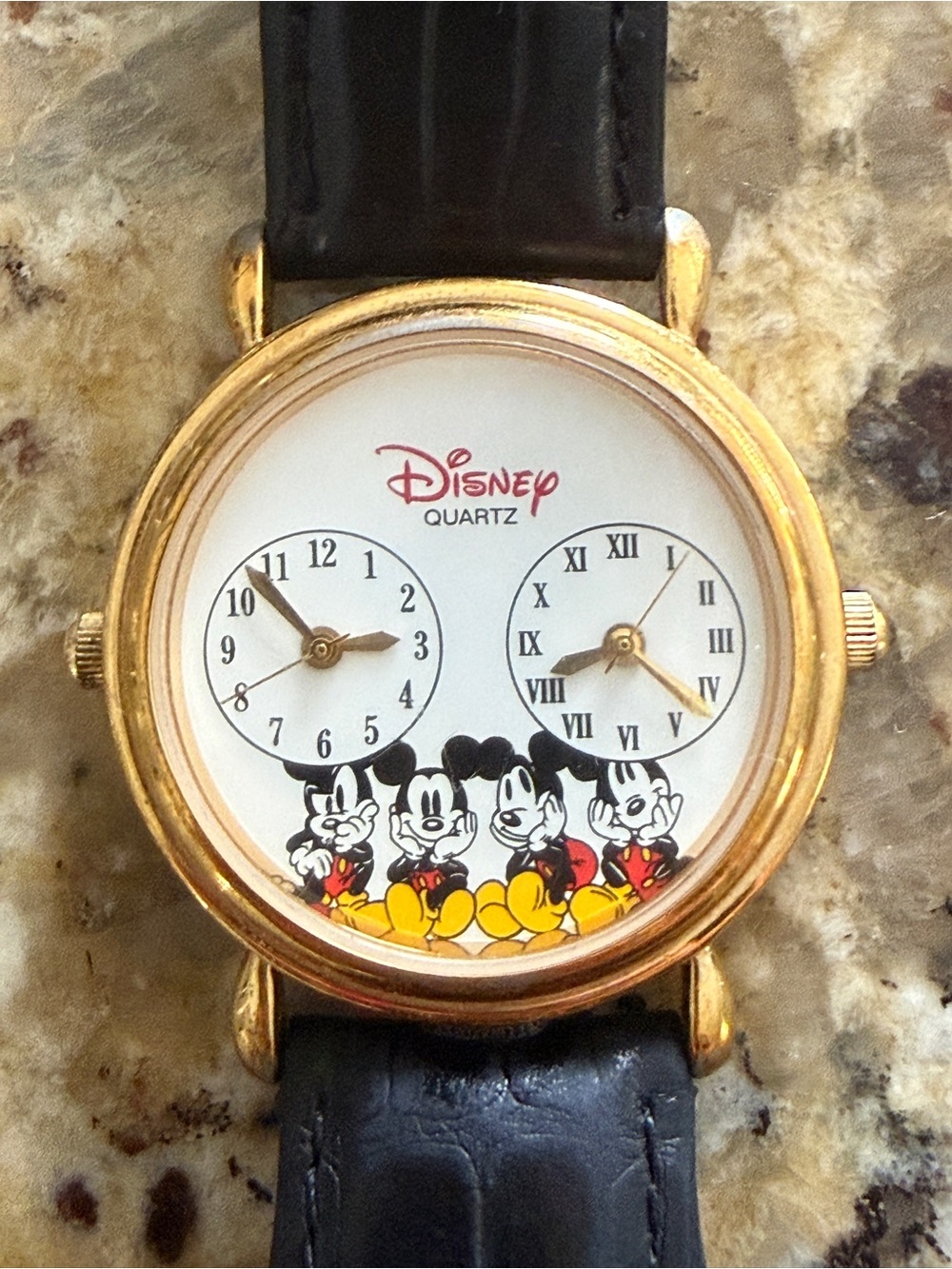 Vintage Disney Mickey Mouse Dual Time Watch